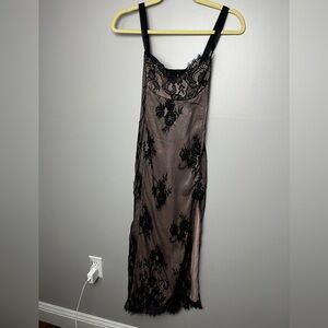 Elegant Black Lace Slip Dress